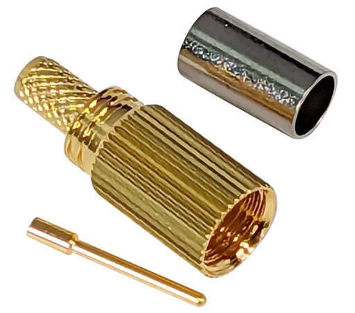 Marine Radio Antenna Connector: FME Male RG-58 LMR-195 Crimp-On. Gold Plated