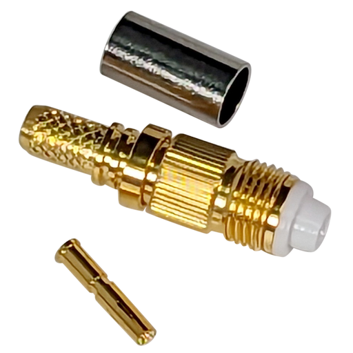 Marine Radio Antenna Connector: FME Female RG-58 LMR-195 Crimp-On. Gold Plated