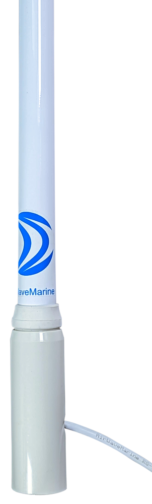Marine VHF 8FT Antenna Pro-Connect, White Nylon Ferrule with 20FT Cable