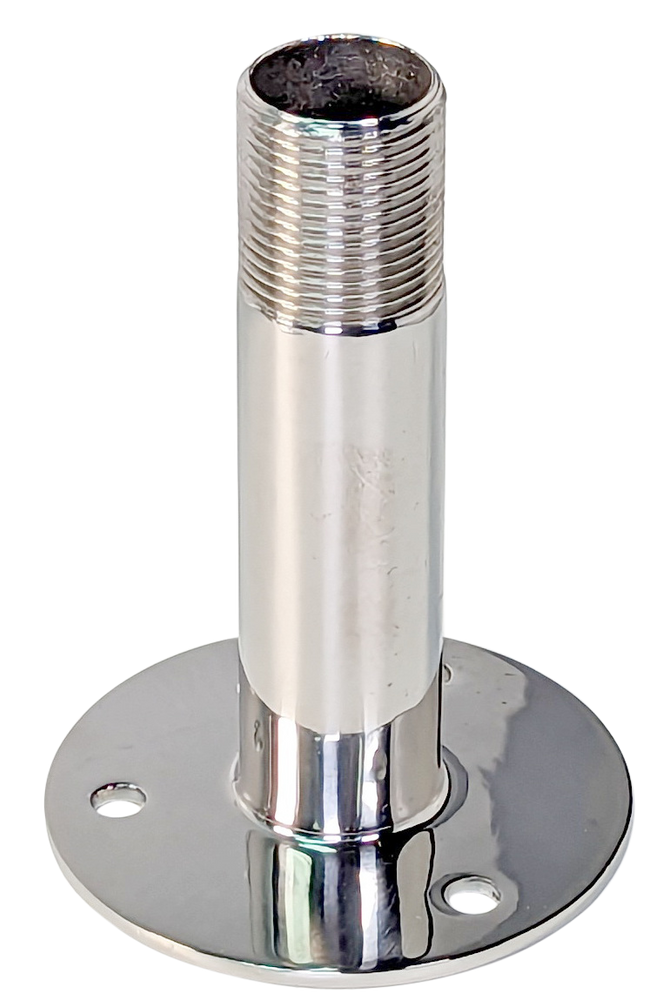 Fixed 4" Stainless Deck Mount For GPS, TV, LORAN Antennas