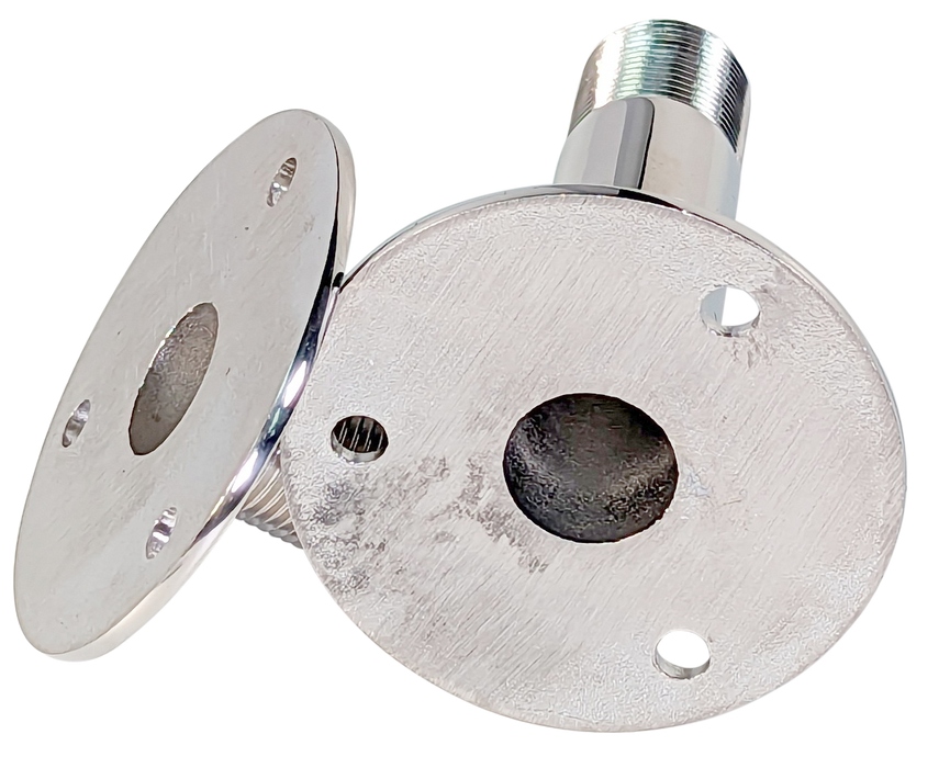 Fixed 4" Stainless Deck Mount For GPS, TV, LORAN Antennas