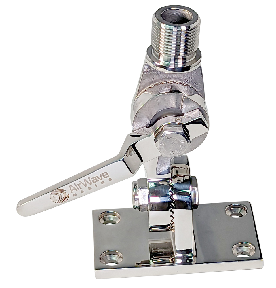 Marine Antenna Ratchet Mounts Stainless Steel or Black Premium Extra Strong Quality