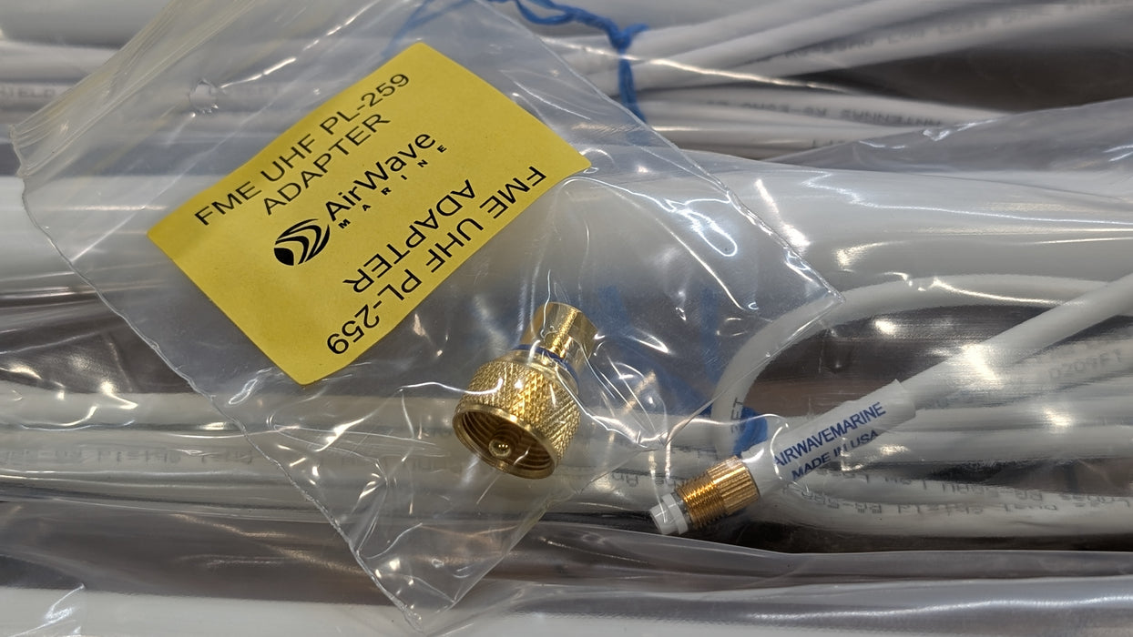 Marine VHF 5FT Antenna White Nylon Ferrule and 15 FT Cable  Surplus Closeout Discount