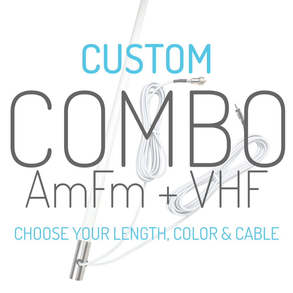 Custom Marine Radio Antenna Combo (AM/FM/VHF)